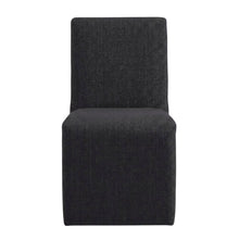 Wooden Upholstered Dining Side Chair with Cushioned Seat for Dining Room, Ebony