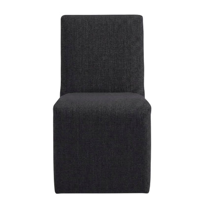 Wooden Upholstered Dining Side Chair with Cushioned Seat for Dining Room, Ebony