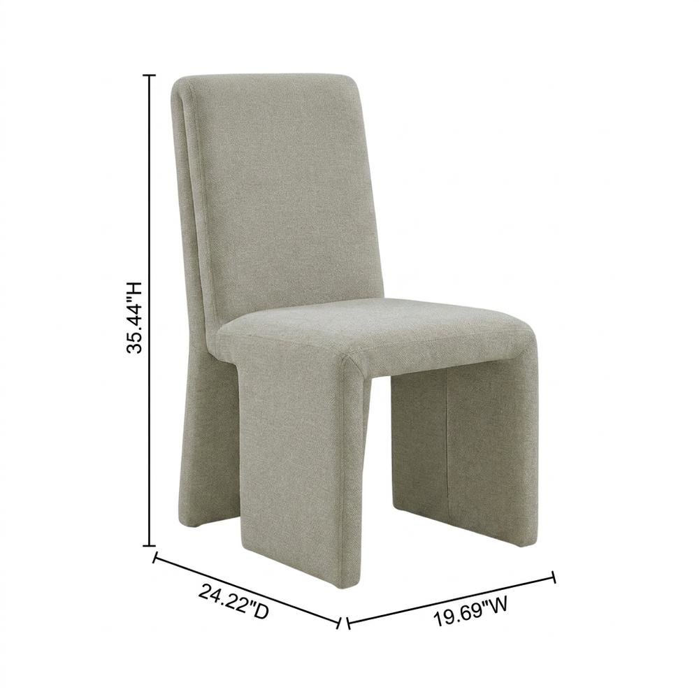 Wooden Upholstered Dining Side Chair with Cushioned Seat for Dining Room, Linen