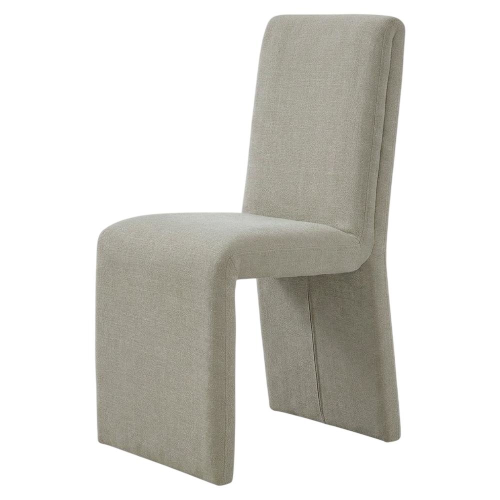 Wooden Upholstered Dining Side Chair with Cushioned Seat for Dining Room, Linen