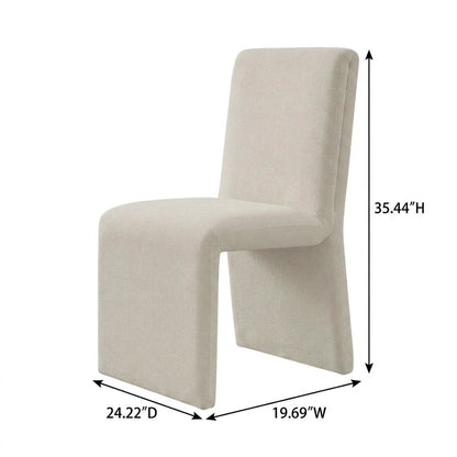 Wooden Upholstered Dining Side Chair with Cushioned Seat for Dining Room, Salt