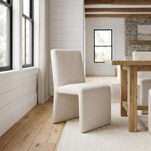 Wooden Upholstered Dining Side Chair with Cushioned Seat for Dining Room, Salt