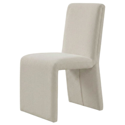 Wooden Upholstered Dining Side Chair with Cushioned Seat for Dining Room, Salt