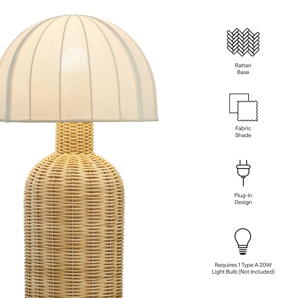 Santo Rattan Table Lamp With Dome Shade