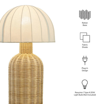 Santo Rattan Table Lamp With Dome Shade