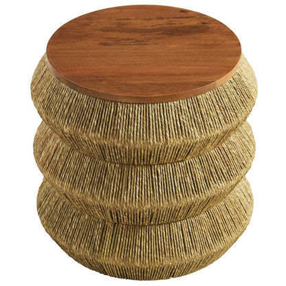Maris Seagrass and Wood End Table