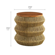 Maris Seagrass and Wood End Table