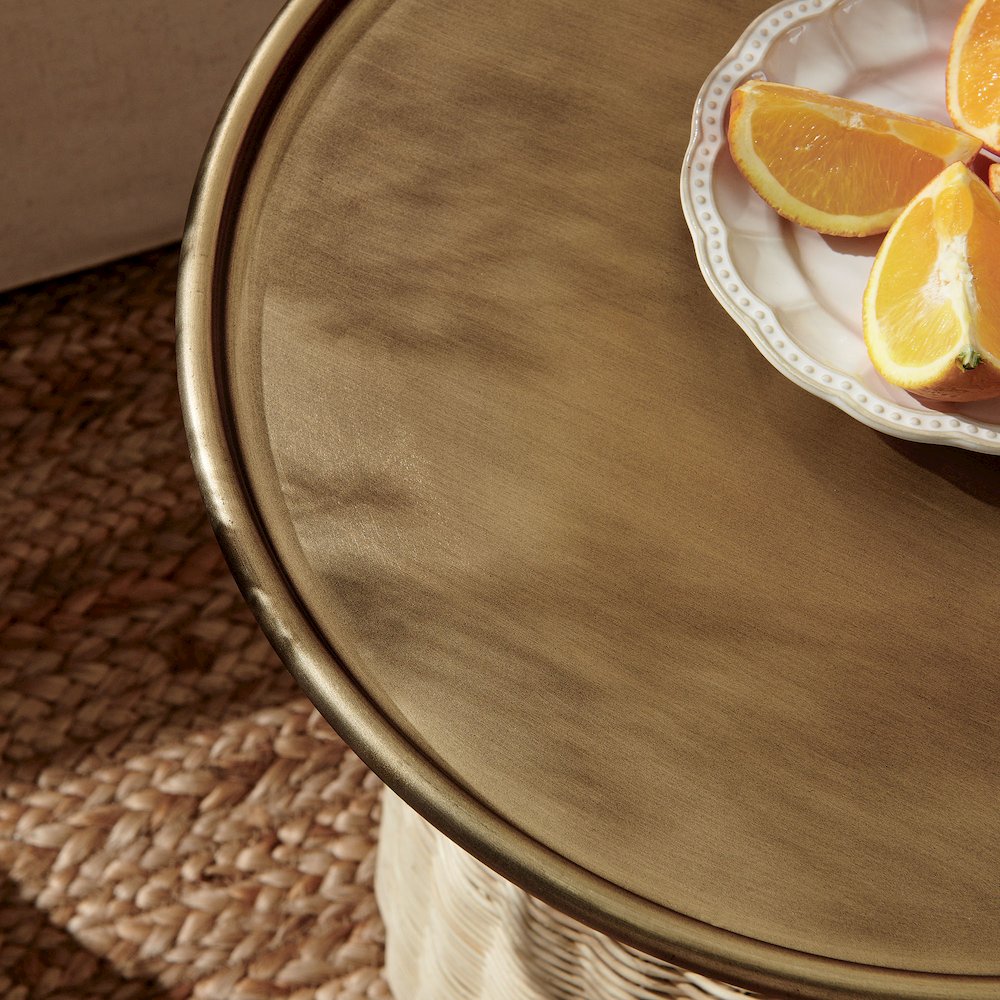 Lazaro Round Rattan Side Table