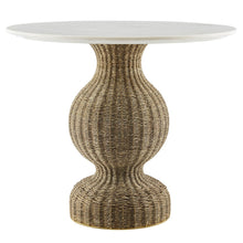 Zale 36" Marble and Seagrass Dining Table