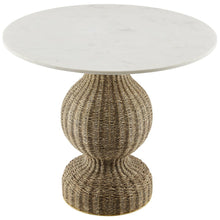 Zale 36" Marble and Seagrass Dining Table