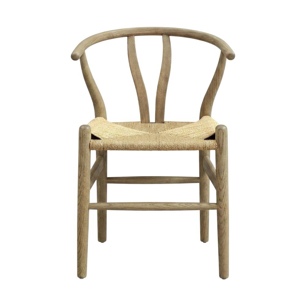 Wood Dining Chair with Slatted Backrest for Kitchen and Dining Room, Gray