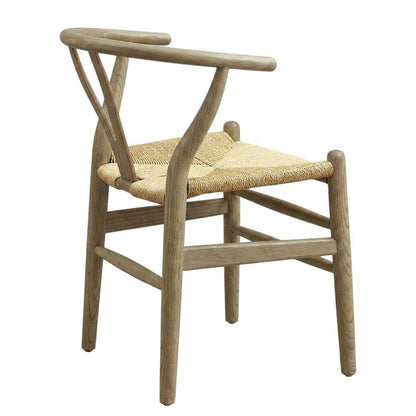 Wood Dining Chair with Slatted Backrest for Kitchen and Dining Room, Gray
