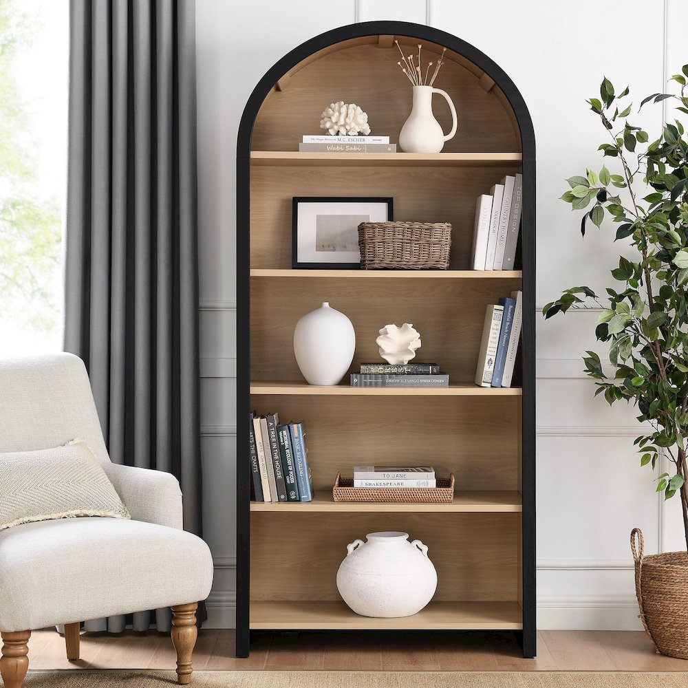 Evie Arched Wide Bookcase Display Cabinet