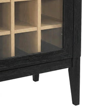 Wooden Tall Bar Cabinet with Arched Doors and Liquor Storage, Black Oak