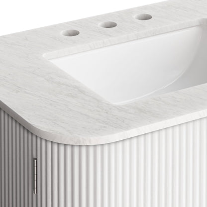 Zia 30" Wall-Mount Bathroom Vanity with Marble Sink