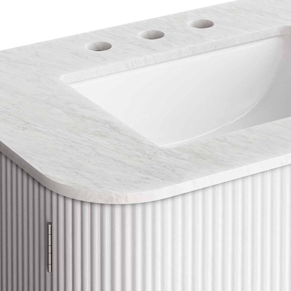 Zia 30" Wall-Mount Bathroom Vanity with Marble Sink