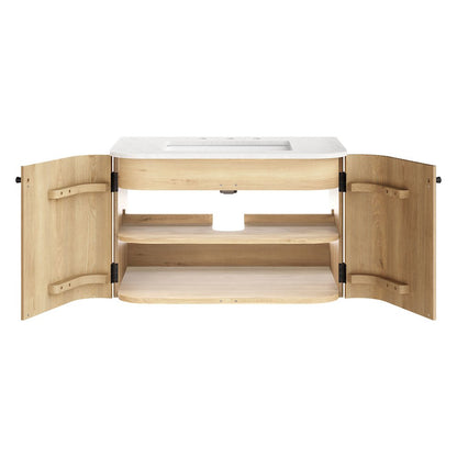 Zia 30" Wall-Mount Bathroom Vanity with Marble Sink