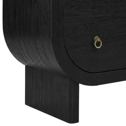 Wooden Arched Display Cabinet, Tall Curio with Storage, Black Light Oak
