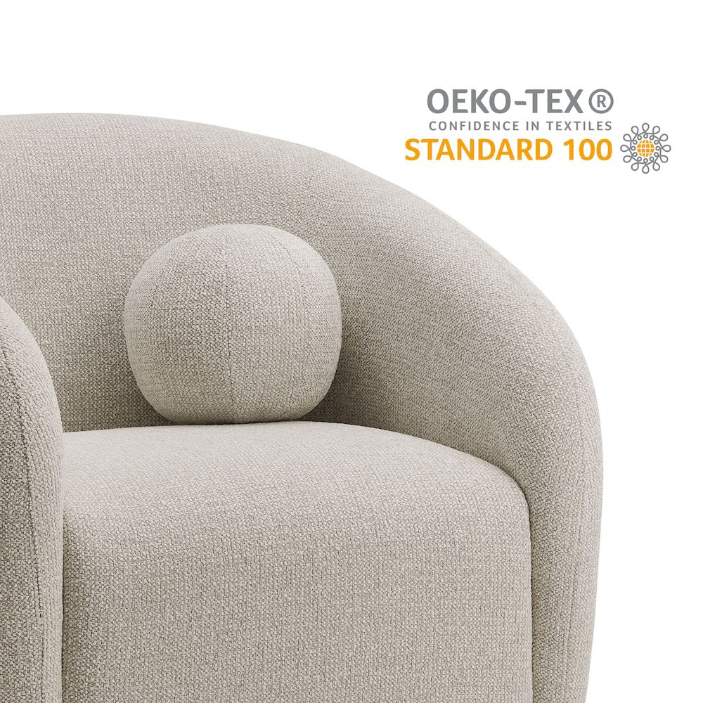 Holland Swivel Chenille Fabric Armchair