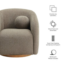 Holland Swivel Chenille Fabric Armchair