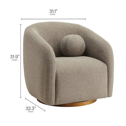 Holland Swivel Chenille Fabric Armchair