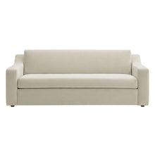 Performance Velvet Sofa, Comfy Modern Couch for Living Room, Alabaster