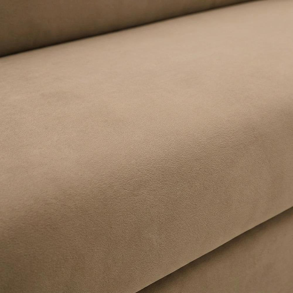 Performance Velvet Sofa, Comfy Modern Couch for Living Room, Taupe