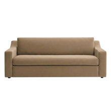 Performance Velvet Sofa, Comfy Modern Couch for Living Room, Taupe