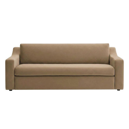 Performance Velvet Sofa, Comfy Modern Couch for Living Room, Taupe