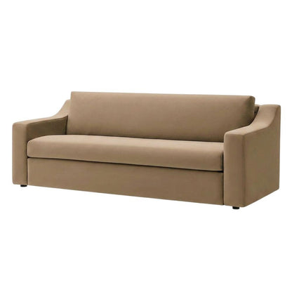 Performance Velvet Sofa, Comfy Modern Couch for Living Room, Taupe