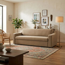 Performance Velvet Sofa, Comfy Modern Couch for Living Room, Taupe