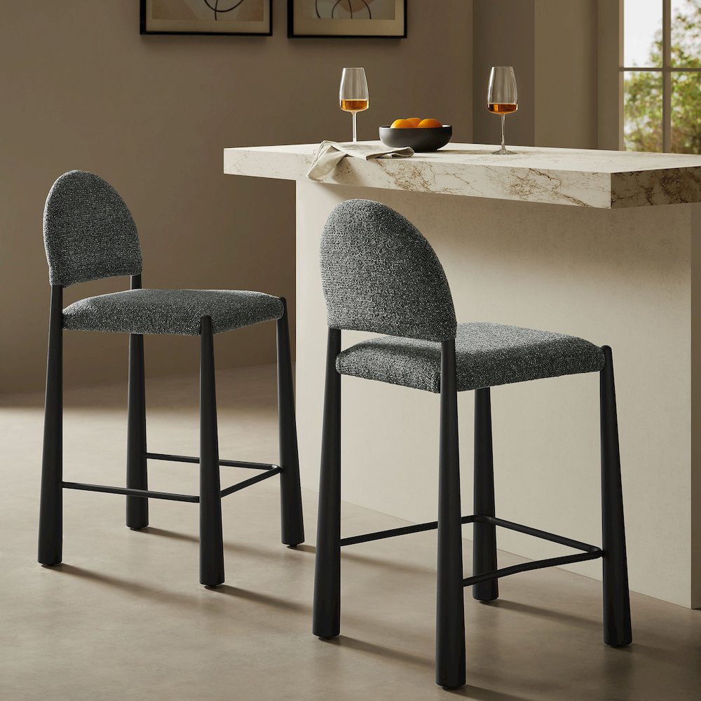 Hayley Upholstered Fabric Counter Stool