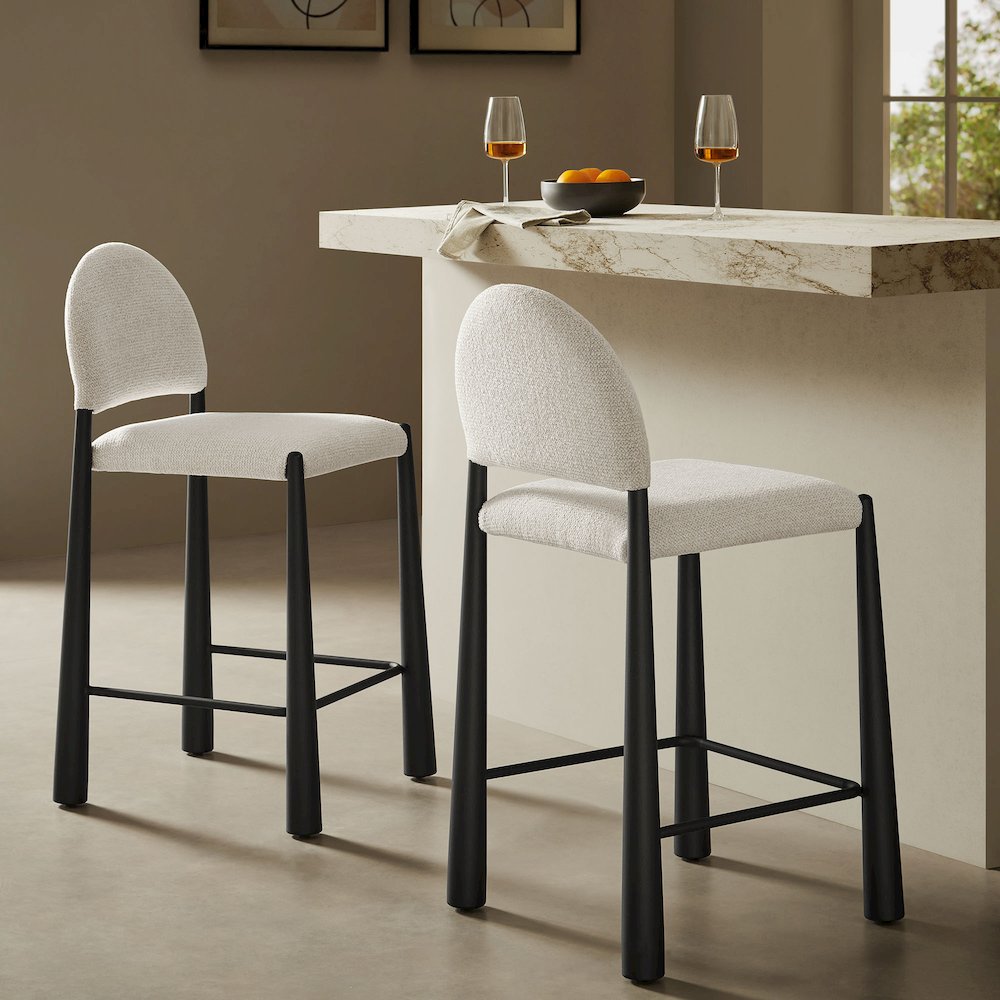 Hayley Upholstered Fabric Counter Stool