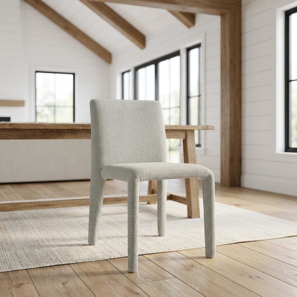 Fabric Upholstered Dining Chair with Cushioned Seat for Dining Room, Dove Gray