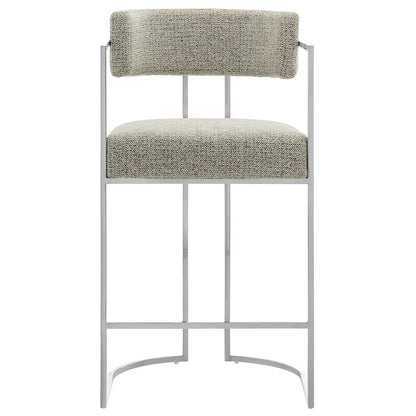 Huron Curved Back Fabric and Metal Counter Stool