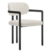 Elio Barrel Fabric and Metal Dining Chair