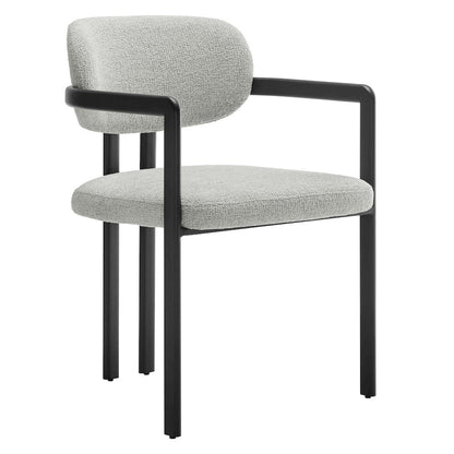 Elio Barrel Fabric and Metal Dining Chair