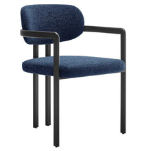 Elio Barrel Fabric and Metal Dining Chair