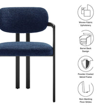 Elio Barrel Fabric and Metal Dining Chair