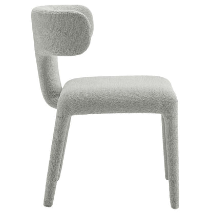 Stellan Curved Back Boucle Upholstered Dining Chair Set of 2