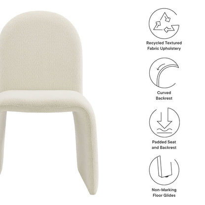 Junia Boucle Upholstered Arch Armless Dining Chair
