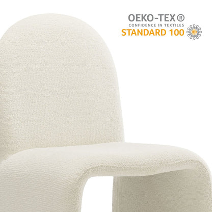 Junia Boucle Upholstered Arch Armless Dining Chair