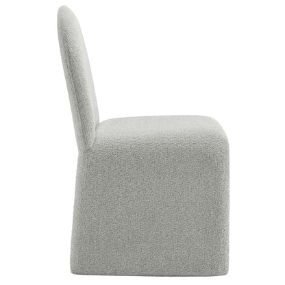 Junia Boucle Upholstered Arch Armless Dining Chair