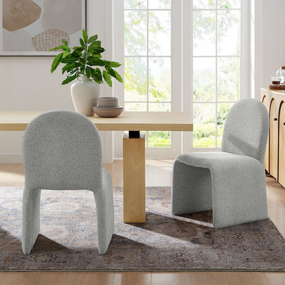 Junia Boucle Upholstered Arch Armless Dining Chair