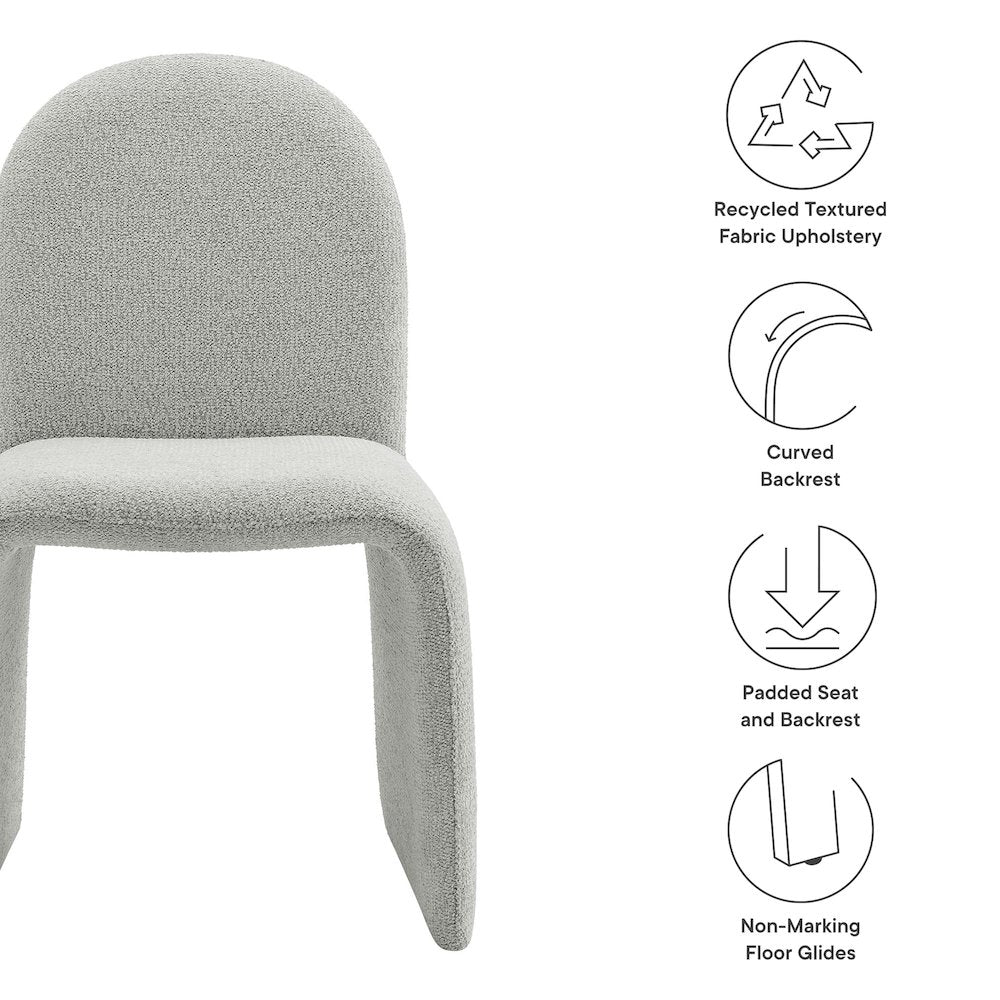 Junia Boucle Upholstered Arch Armless Dining Chair