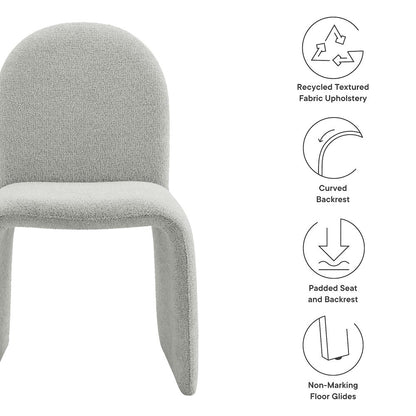 Junia Boucle Upholstered Arch Armless Dining Chair