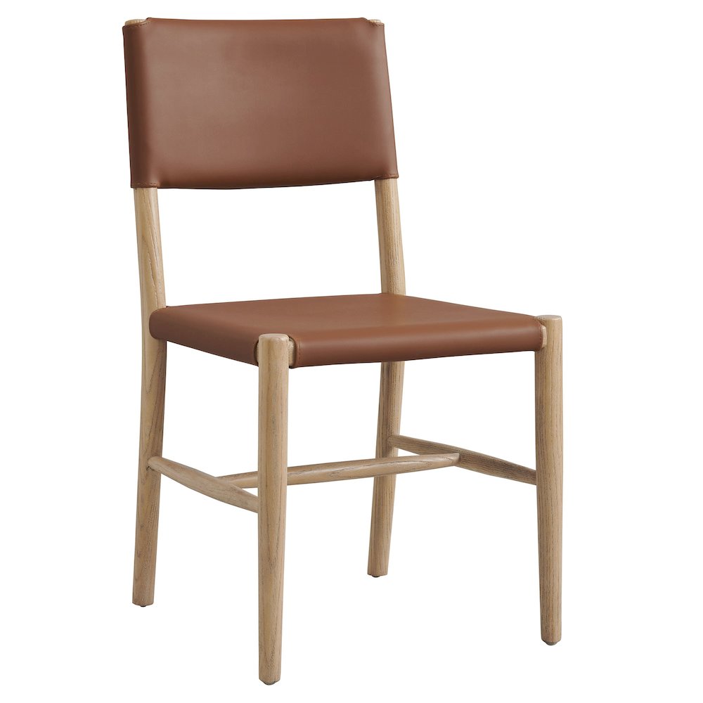 Dover Wood Vegan Leather Dining Side Chairs Set of 2