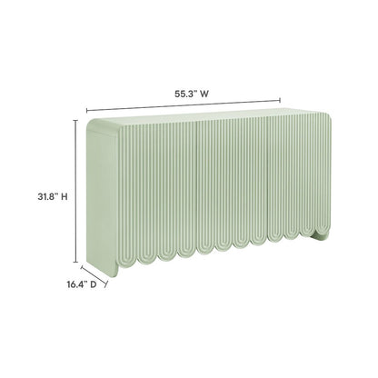 Dahlia Fluted and Scalloped Sideboard Storage Cabinet