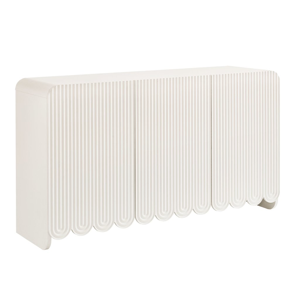Dahlia Fluted and Scalloped Sideboard Storage Cabinet