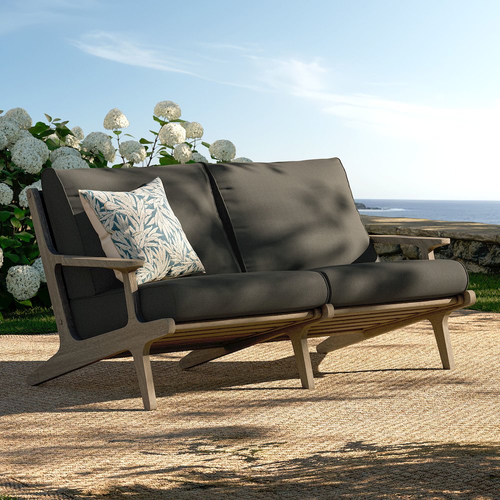 Saratoga Outdoor Patio Teak Wood Loveseat